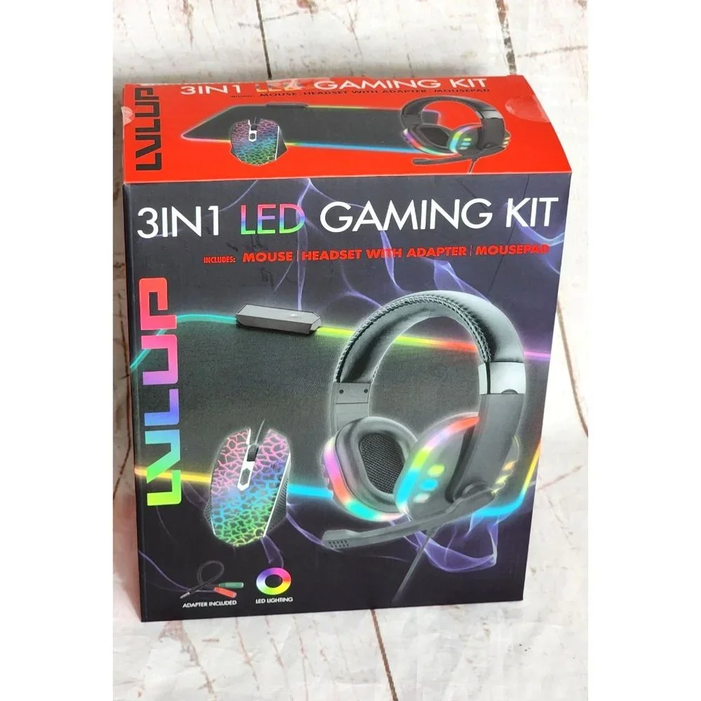 3-in-1 Universal LED Gaming Kit: Mouse, Headset Adapter & Mousepad